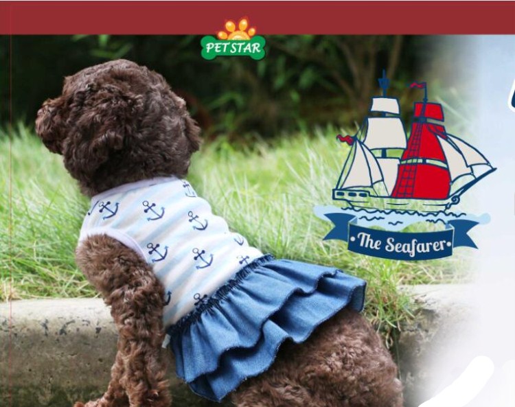 Summer Hot Selling Sailor's Cute Pet Dog Dress For Dog