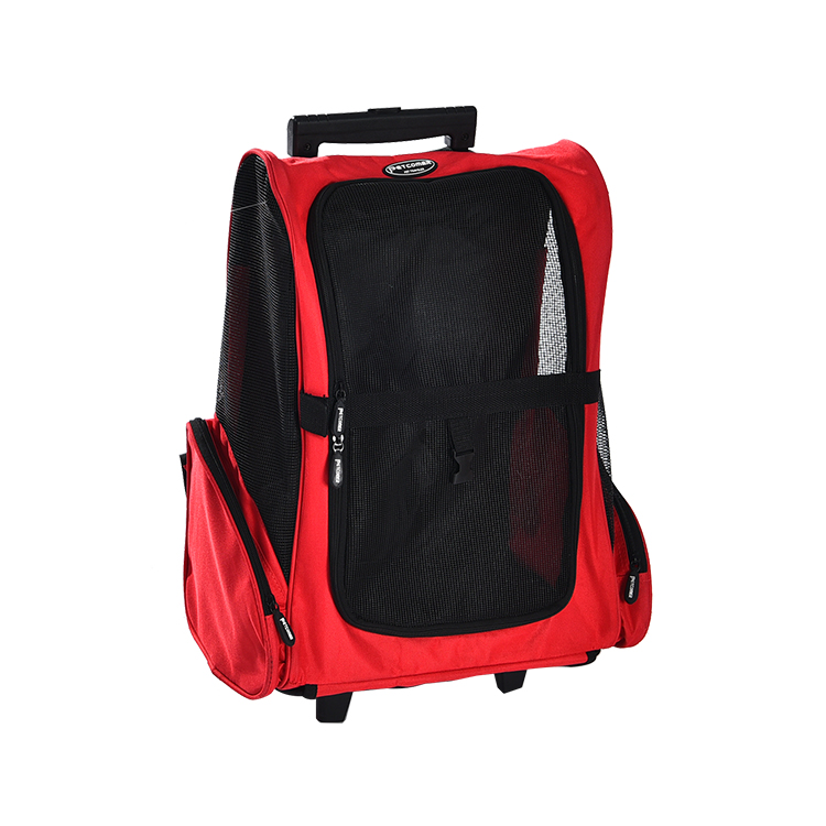 SGS Promotional Convenient Soft Fabric Pet Dog Carrier Bag Pet Rolling Backpack