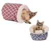 Customized Wholesale Polyester Round Fashion Design Warm Soft Plush Cat Bed