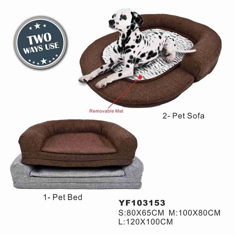 Washable 2 Way Use Memory Foam Cozy And Warm Foldable Home Textile Fabric Pet Bed