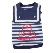 Navy Striped Sailor Suit Costume Puppy Dog Clothes