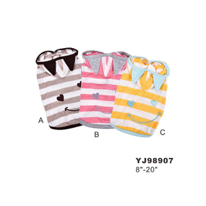 Spring Summer Apparel Cute Striped Hoodie Smile Face Puppy Clothes