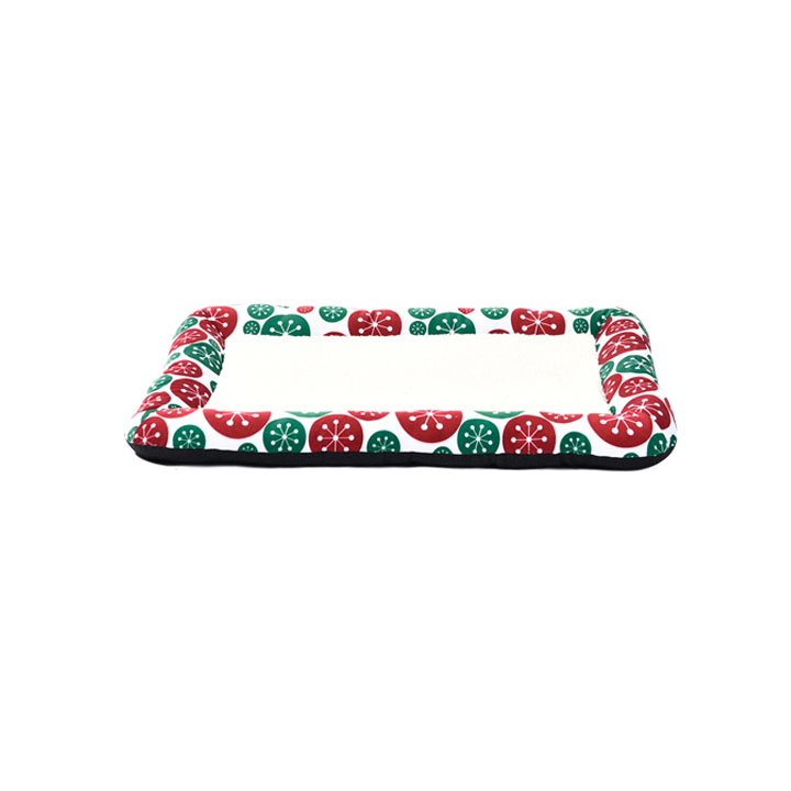 Cute Soft Warm Washable Square Pet Mat,Short Plush Christmas Dog Bed