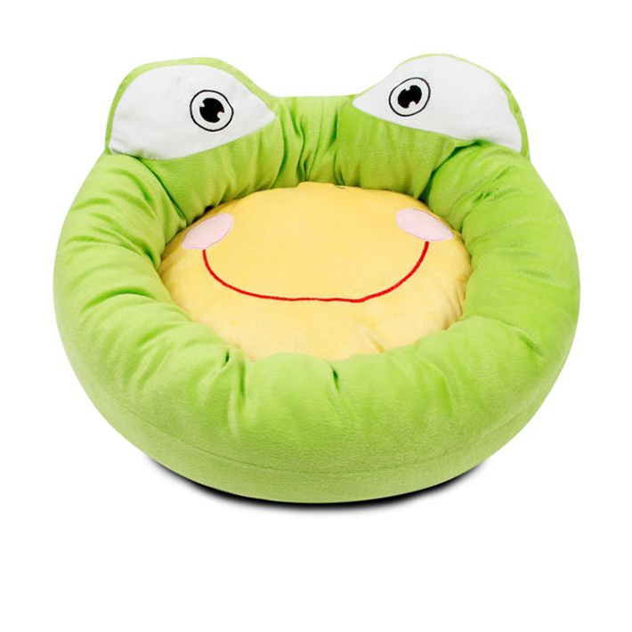 Factory Supply Frog Shape Plush Pet Dog Bed