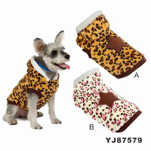 Hot Sale Warm Leopard Print Dog Winter Clothes With Hat