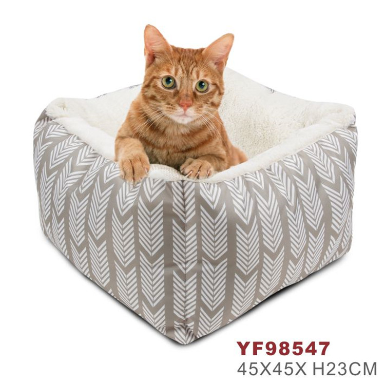 Eco-Friendly PP Fiber Filling Felt Cube Luxury Cat Bed