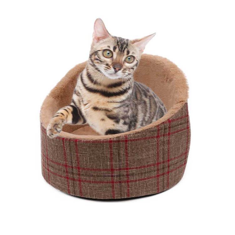 Snoozer Orthopedic Luxury Micro Suede Cozy Pet Cat Cave Bed in Brown