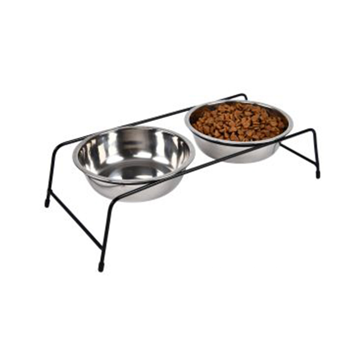 Safe High Quality Pet Double Feeder Dog Bowl With Stainless Steel