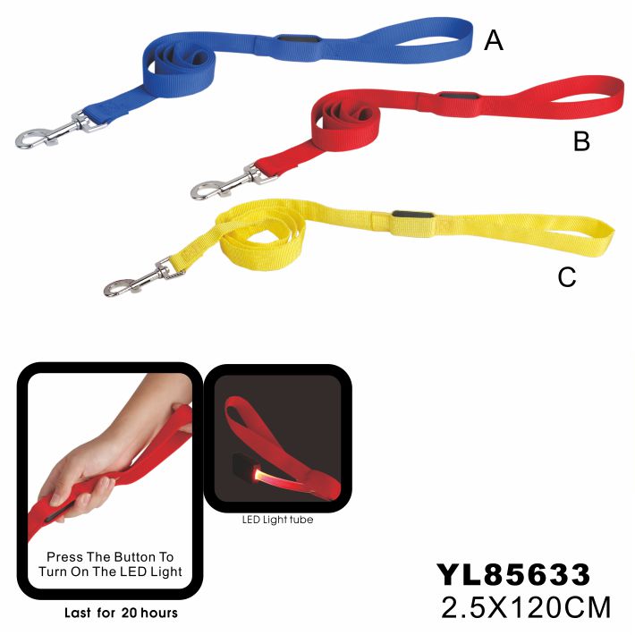 Wholesale Orange Nylon Hands Free Running Led Dog Leash