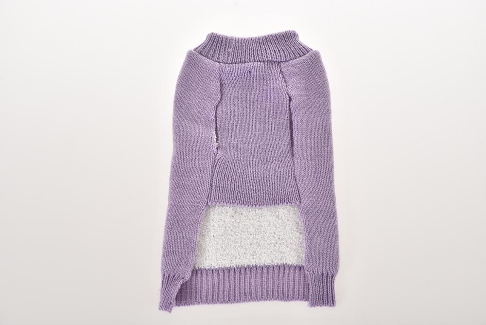 New Winter Hand Knitted Organic Fashion Purple Dog Sweater