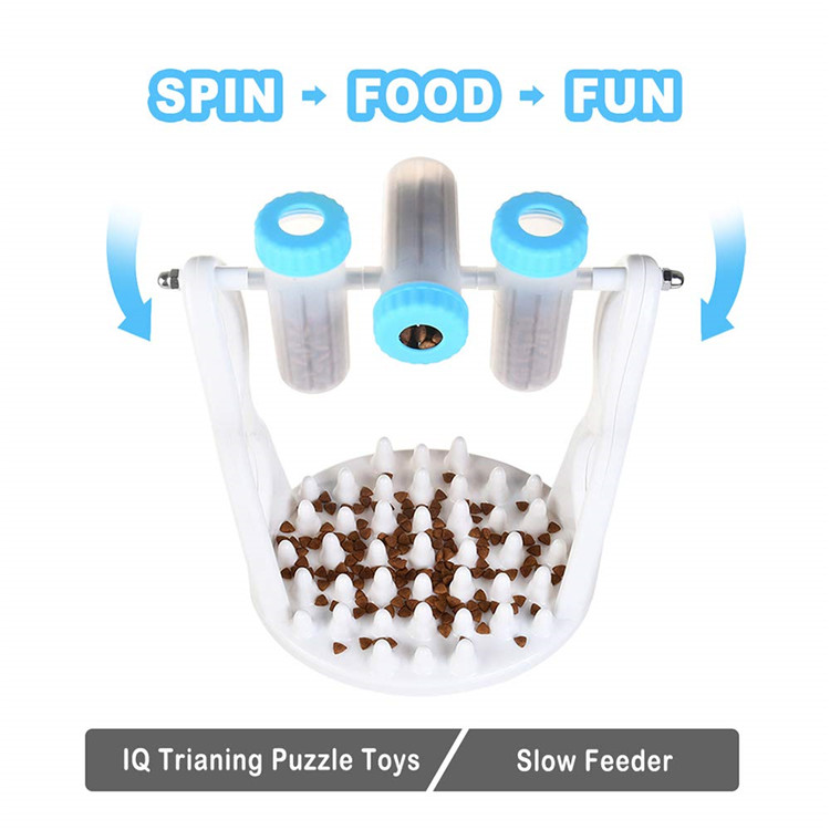 Interactive Puzzle Toys Pet Slow Feeder, IQ Training Entertainment Spinning Leaky Bottle Dog Feeder Smart