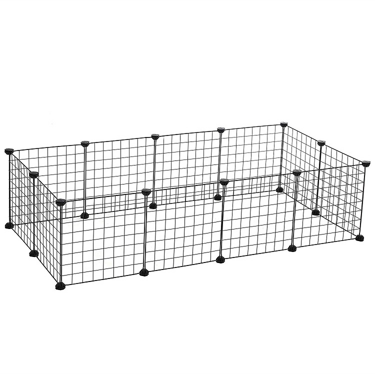 Easy to Assemble Iron Dog Crate Metal, Safety Enclosure Foldable Small Pet Crate