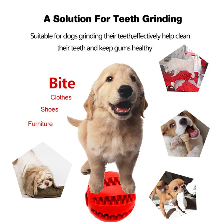 Interactive IQ Training Entertainment Dog Chew Ball, Bite-resistant Teeth Grinding Feeding Toy Rubber Dog Ball