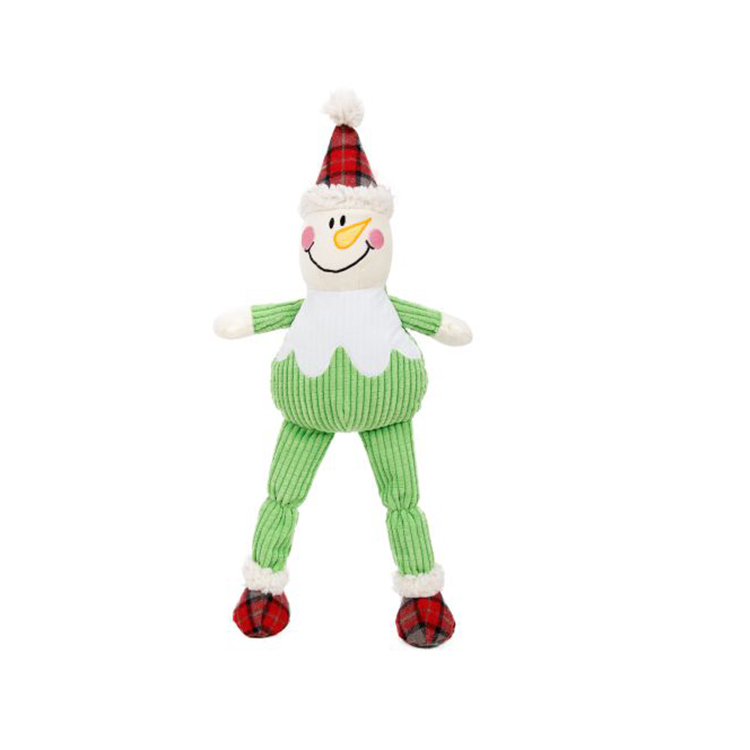 ODM Light Green Snowman Christmas Plush Dog Soft Toy