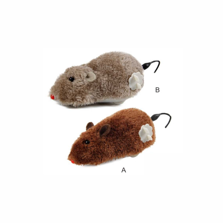 Professional Manufacture Novelty Plush Clockwork Mouse Cat Toy