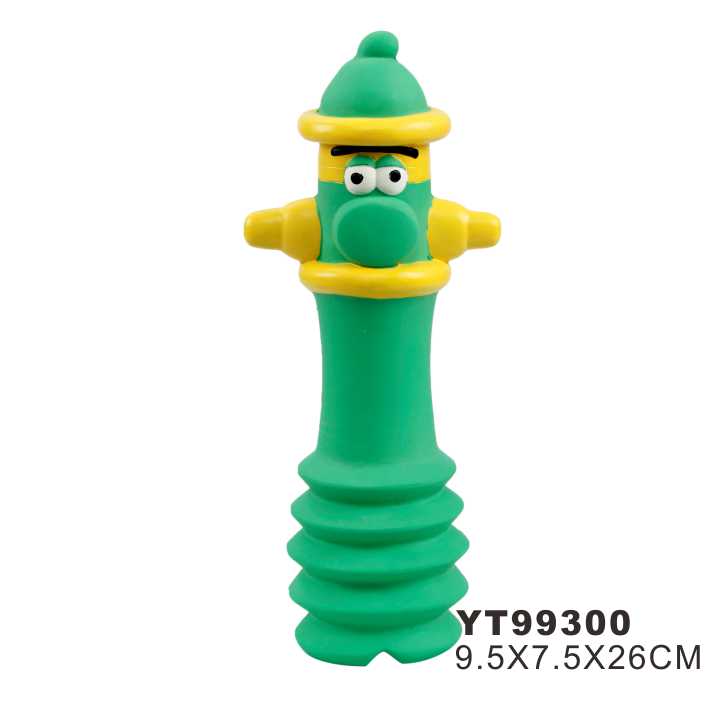Durable Soft Green Color Squeak Latex Interactive Puppy Pet Play Toy