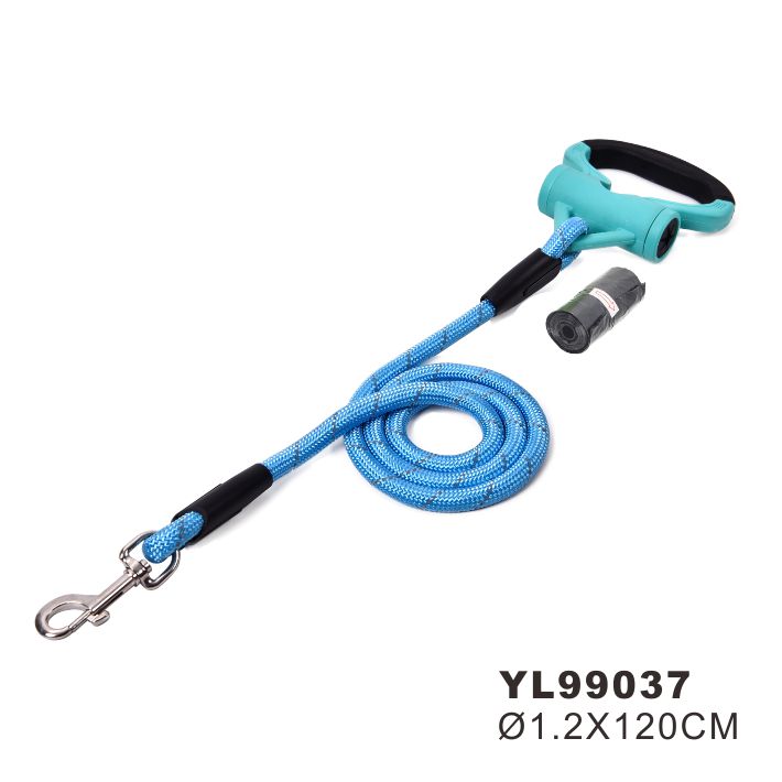 High Quality Nylon Reflective Dog Leash With Waste Poop Bag