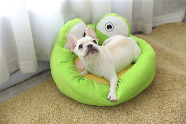 Factory Supply Frog Shape Plush Pet Dog Bed