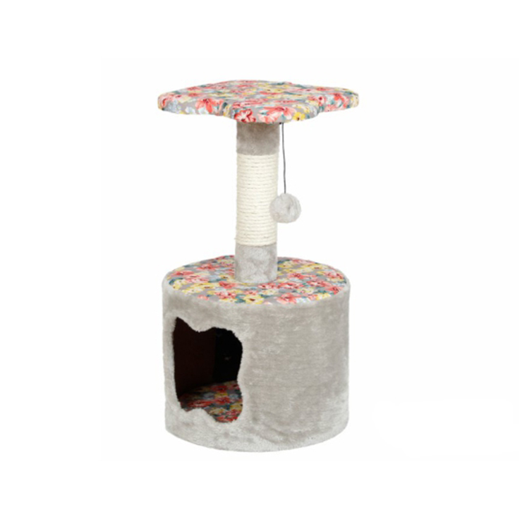 Pet Products Climbing Single Cat Tree With Cave