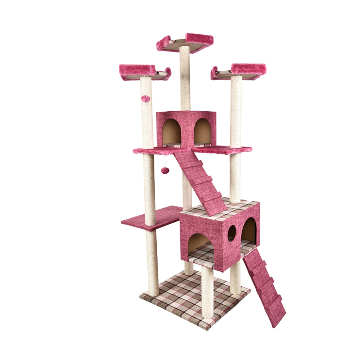 Complex Multi-Level Furniture Cat Scratching Tree with Ladder for Cats