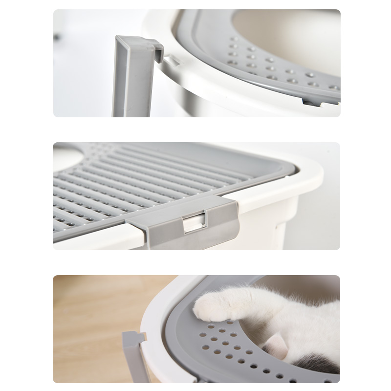 Top Entry Side Entry Anti Splashing Easy Clean Large Cat Litter Box with Cat Litter Scoop