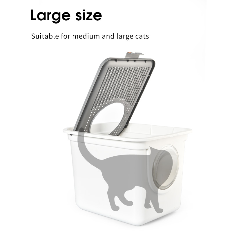 Top Entry Side Entry Anti Splashing Easy Clean Large Cat Litter Box with Cat Litter Scoop