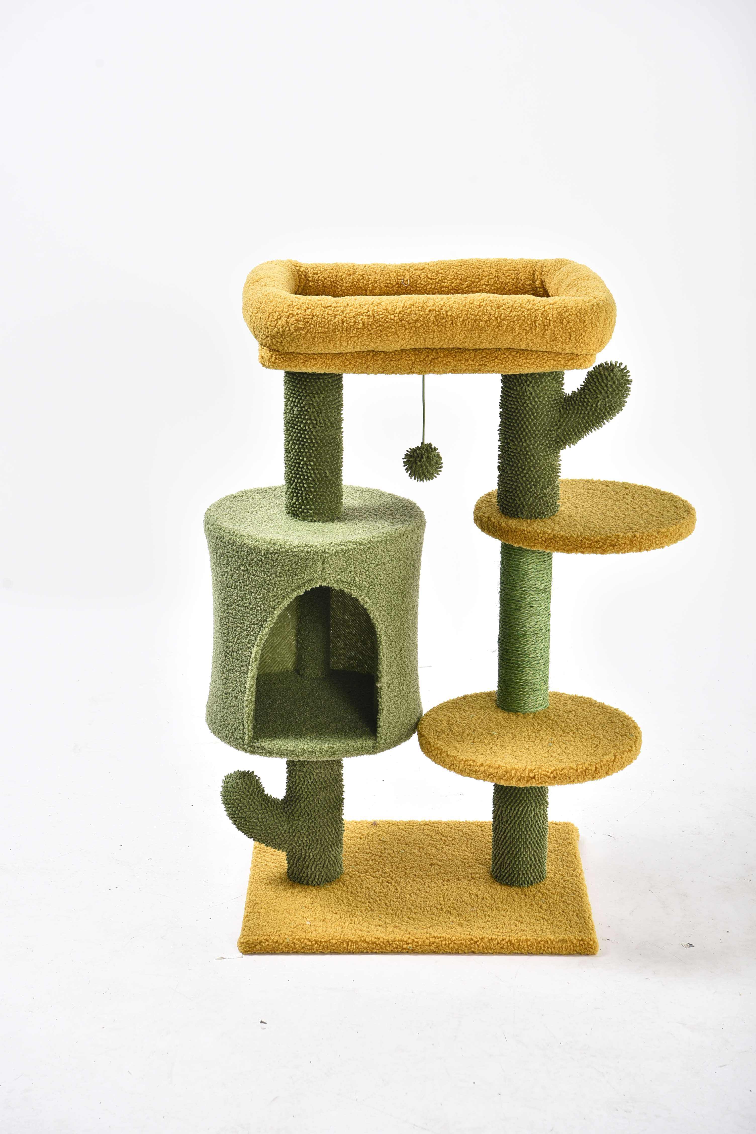 Petstar Cactus Scratching Post with Condo And Playball