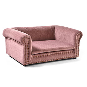 Pink Color Deluxe Sofa Type Dog Bed Removable Ultrasonic Embossing Dog Bed
