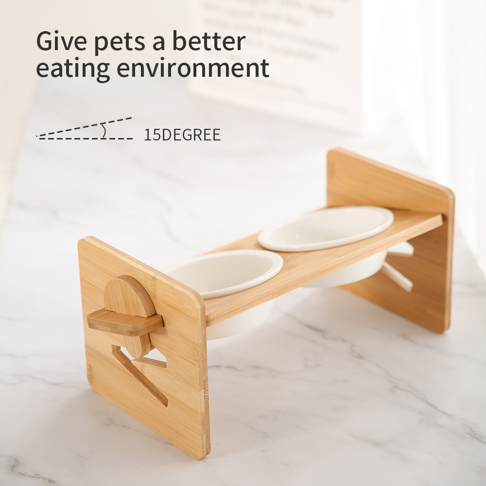 Adjustable Elevated Dog Cat Food Water Bowl