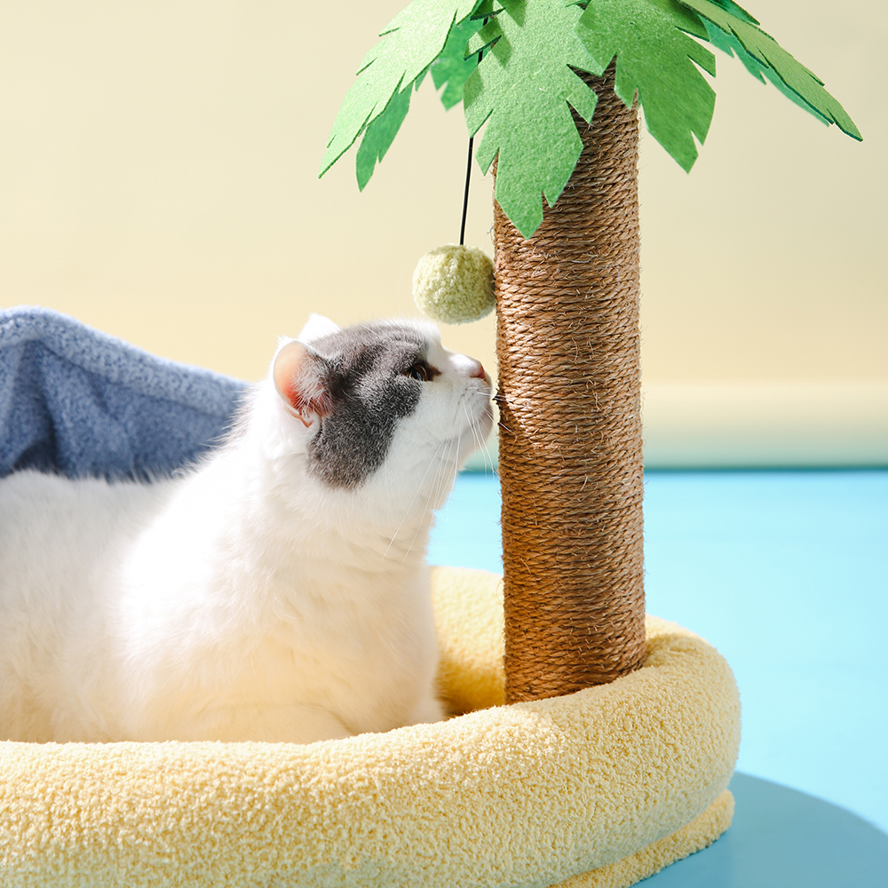 Cat Bed Cave with Scratching Post