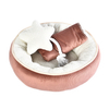 Pet Supplies Wholesaler 3 Pieces Gift Pack Best Donut Dog Bed with Toy And Blanket