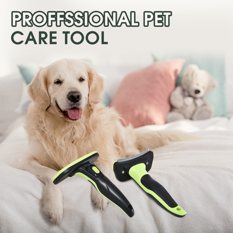 Professional Pet Grooming Hair Tool One Click Clean Button Cat Dog Deshedding Brush