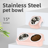 15 Degree Slanted Elevated Stainless Steel Cat Bowls