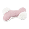 Pink Ultrasonic Embossing Bone Shape Dog Plush Toy with Squeaker