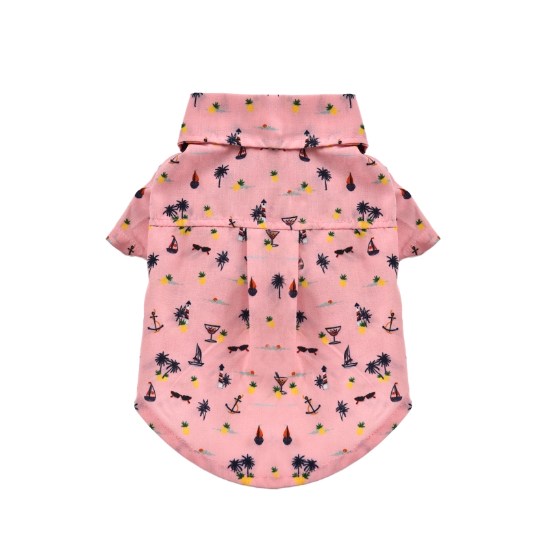 Pink Hawaiian Style Porpular Shirts for Small Dogs 