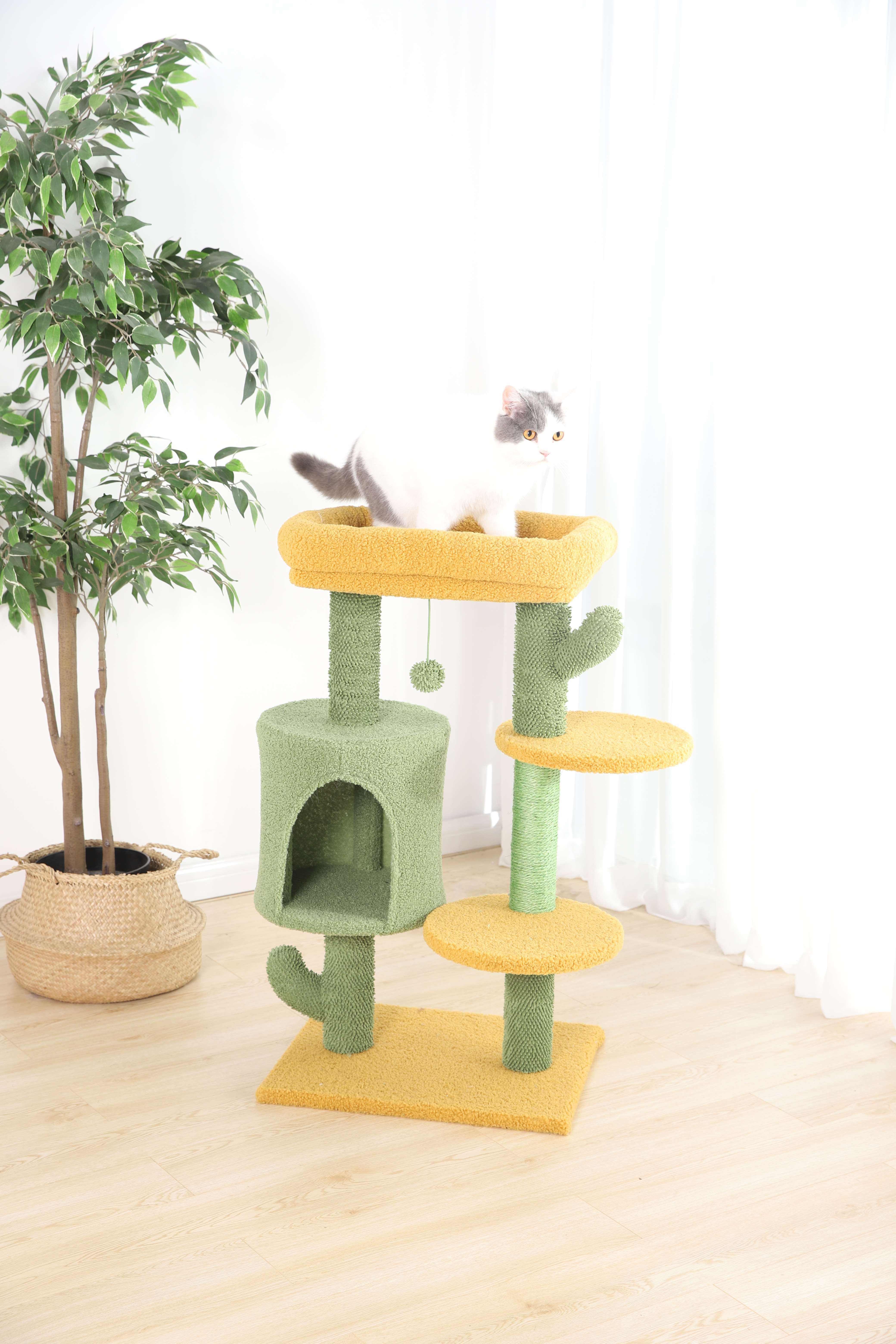 Petstar Cactus Scratching Post with Condo And Playball