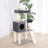 Natural Sisal Washable Grey Morden Cat Tower House with Scratch Board