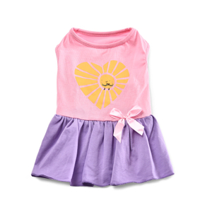 Cute Pink And Purple Double Color Cotton Summer Skirt for Small Dogs