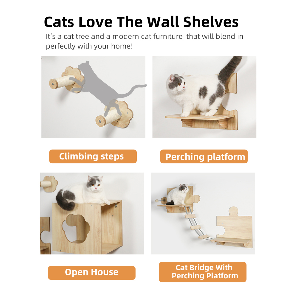 Cat Climb Track Wall Mounted Shelves