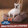 Customized Multicolor Striped Big Dog Bed