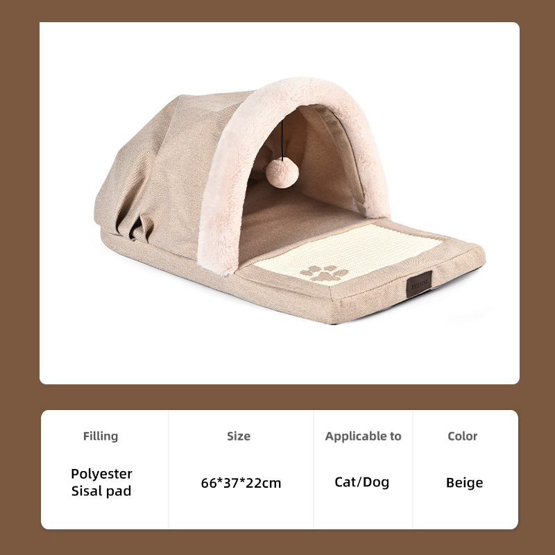 Non-Slip Bottom Portable Novelty Shoe Shaped Pet Bed Cat Cave Bed With Scratching Pad