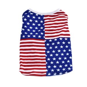 Stylish American Flag Design Puppy Summer Shirt for Smally Dogs