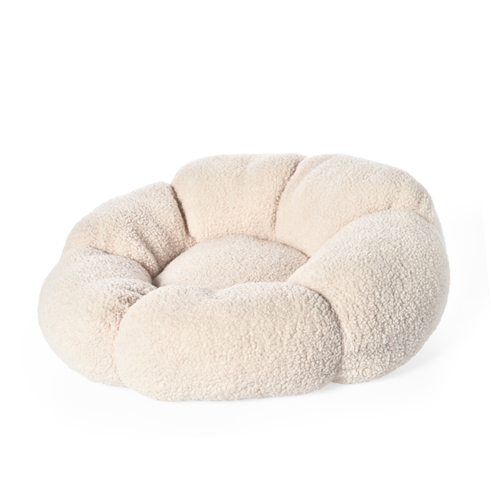 Non-slip Bottom Soft Flower Shape Orthopedic Round Plush Pet Dog Cushion