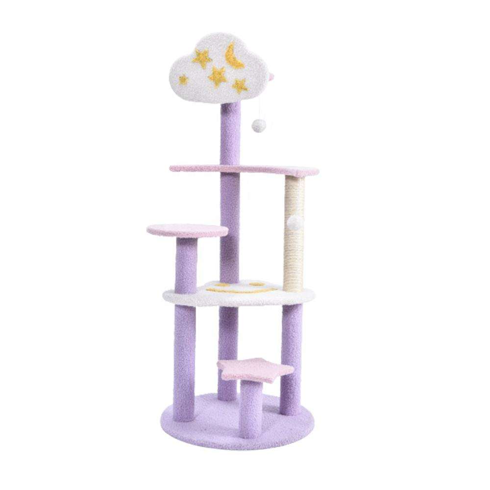 Purple Color Cloud And Moon Cat Tree